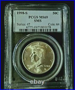 1998-S PCGS MS69 SP69 SMS Kennedy Silver Half-Beautiful Matte-series 47-coin 64