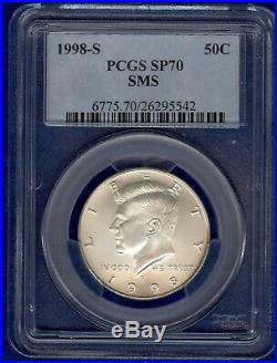 1998 S SMS Silver Kennedy Half Dollar PCGS SP70 Top Grade