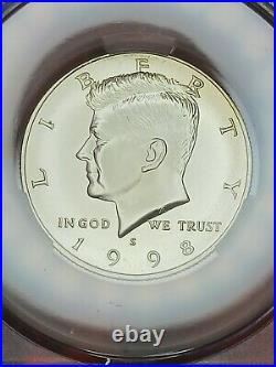 1998 S Silver Matte Finish Kennedy Half Dollar CAC SMS69