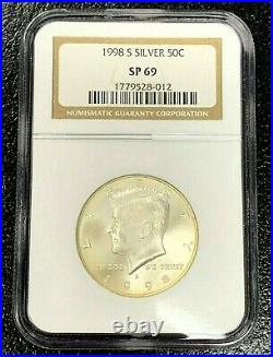 1998-S Silver Specimen Kennedy Half Dollar NGC SP69 BU Unc