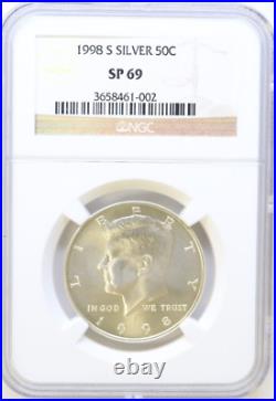 1998-s 50c Kennedy 90% Silver Matte Ngc Sp69 Half Dollar