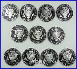 1999 to 2009 SILVER PROOF CAMEO KENNEDY HALF DOLLAR RUN 11 COINS
