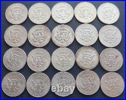 1 Roll 1964 P $10 FV Kennedy Silver Half Dollars (20) Coins Item# 8127