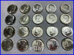 (1 Roll) 20 BU 1964 Uncirculated Silver Kennedy Half Dollar