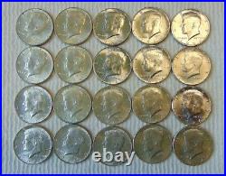 (1) Roll Of Twenty (20) 1964 Silver (90%) Kennedy Half Dollars