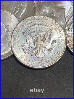 1 roll 1964 P & D kennedy half dollars 90% silver halves almost BU