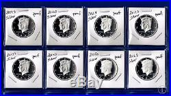 2009 S through 2016 S SILVER PROOF Kennedy Half Dollar Set-8 Gem Proof Coins