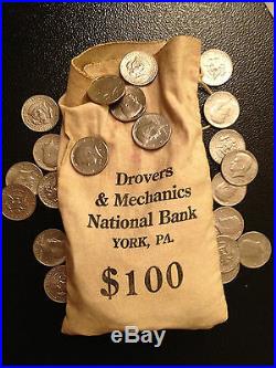 200 Coin Lot 2x Silver 90% 40% 1971 1972 1973 PD Kennedy Half dollar Vintage Bag