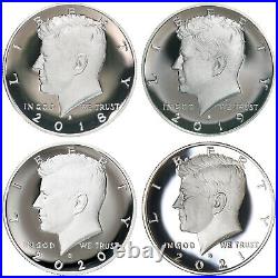 2010-2021 S Kennedy Half Dollar 90% Silver Gem Deep Cameo Proof Run 12 Coin Set