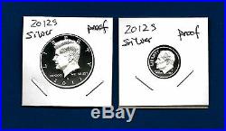 2012 S PROOF 90% Silver Kennedy Half Dollar AND 90% Silver Dime Set 2 Coins