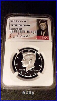 2013-s Silver Kennedy Half Ngc Pf70 Ultra Cameo Ucam Rare Perfect Proof