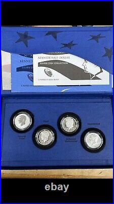 2014 4 Coin Kennedy Silver Half Dollar 50th Anniversary Set OGP