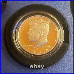 2014 50th Anniversary Kennedy Half Dollar Silver 4 Coin Set Box & COA