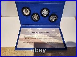 2014 50th Anniversary Kennedy Half Dollar Silver 4 Coin Set-Box & COA BEAUTIFUL