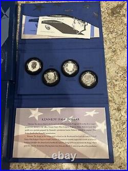 2014 50th Anniversary Kennedy Half Dollar Silver 4 Coin Set-With Box & COA