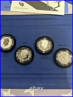 2014 50th Anniversary Kennedy Half Dollar Silver 4 Coin Set-With Box & COA