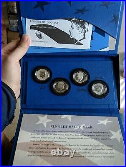 2014 50th Anniversary Kennedy P D S W Half Dollar 90% Silver 4 Coin Set