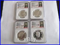 2014 John F. Kennedy 4 Coin Silver Set 50th Anniversary NGC, High Relief