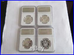 2014 John F. Kennedy 4 Coin Silver Set 50th Anniversary NGC, High Relief