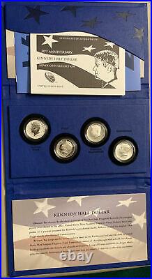 2014 KENNEDY HALF-DOLLAR 50th Anniversary SILVER COIN COLLECTION with Box and COA