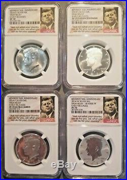2014 Kennedy 50th Anniversary Half Dollar Set, NGC 70 Early Release, High Relief