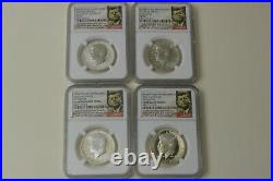 2014 Kennedy Half Dollar 4 Coin Silver Set-ngc Pf69-sp69