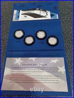 2014 Kennedy Half Dollar 50th Anniversary 4 Coin Silver Proof Set Box & COA