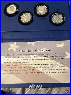 2014 Kennedy Half Dollar 50th Anniversary Silver Four Coin Set US Mint pkg withCOA