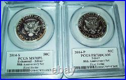 2014 Kennedy Silver 4 Coin Set SP 70, PF 70, 50th Anniversary PCGS MS70