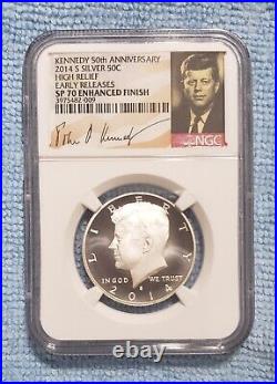2014 PF 70 Kennedy Silver 50C 4 Coin Set 50 Anniversary GRADED NGC Early Release