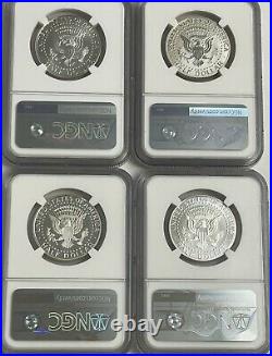 2014 P D S W 4 Coin Silver Kennedy Half Ngc Pf70 Sp70 Set 50th Anniversary Jfk
