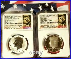 2014 P, D, S, W Kennedy Half Dollar 50th Ann. 4-Coin Set NGC Pf/Sp 70 PL High Rel