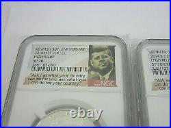 2014 SILVER Kennedy 50th Anniversary HIGH RELIEF 4 coins SP/ PF 70 NGC