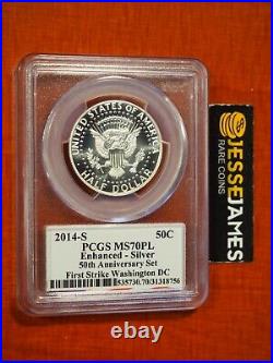 2014 S 50c Enhanced Silver Kennedy Half Dollar Pcgs Ms70 Pl Fs Washington DC