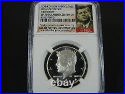 2014 S Kennedy Half Dollar Enhanced Finish 4-coin 50th Ann. Set Sp 70 PL En Fin