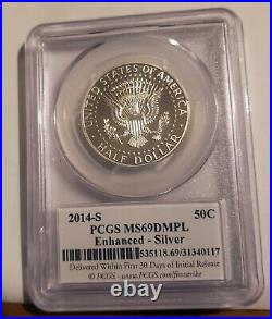 2014-S Silver Kennedy Half Dollar PCGS MS 69 DMPL RARE