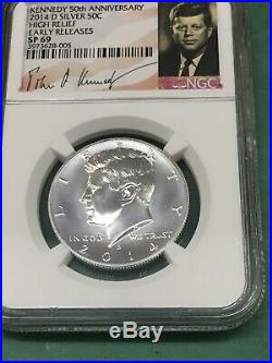 2014 Silver Kennedy 50C NGC PF69 50th Anniversary 4 Coin Set P D S W Ask Not