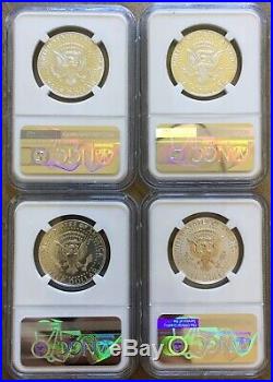 2014 Silver Kennedy 50th Anniversary 4 Coin Set NGC PF69 PF69 SP69 Enhanced SP70