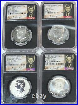 2014 Silver Kennedy 50th Anniversary Set High Relief Early Release PF / SP 70