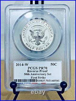 2014-W Kennedy Half Dollar Silver 50th Ann FS PCGS Reverse PR70 #31465141