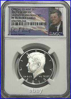 2015 S Ngc Pf70 Ultra Cameo Proof Silver Kennedy Half Dollar Signature Label