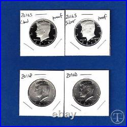 2016 PDSS BU, Clad AND Silver Proof Kennedy Half Dollar Set-Four Coins