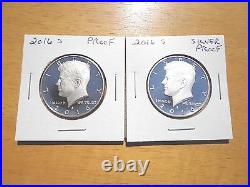 2016 P D S S Silver & Clad Proof Kennedy Half Dollar 4 Coin Lot Set PDSS