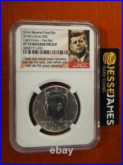 2018 S Reverse Proof Silver Kennedy Half Dollar Ngc Pf70 Light Finish First Rel
