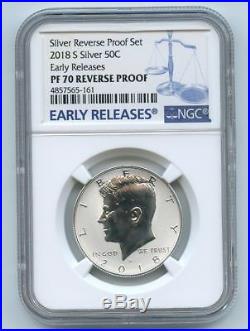 2018 S SILVER KENNEDY REVERSE PROOF 50C NGC PF70 Early Releases Light Finish