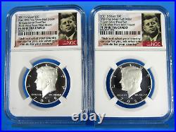 2019 & 2021 S, 2-Coin, Silver Kennedy Half Dollars, W-Mint Hoard NGC Pf 70 Ucam