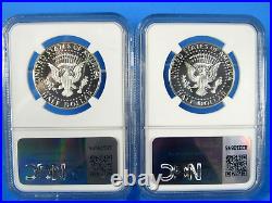 2019 & 2021 S, 2-Coin, Silver Kennedy Half Dollars, W-Mint Hoard NGC Pf 70 Ucam