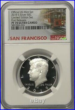 2019 S Proof Silver Kennedy Limited Edition Set Ngc Pf70 First Releases Trolley