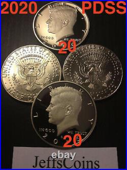 2020 P D S S UNCIRCULATED Mint Set Kennedy Half Dollars Silver & Clad Proof PDSS