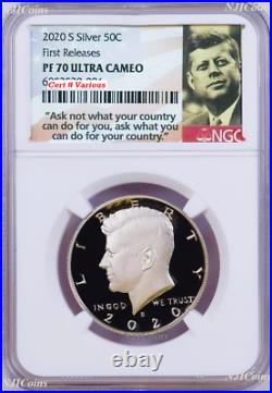 2020 S 999 Fine Silver Kennedy Half Dollar NGC PF70 FR coin Ask Not Label